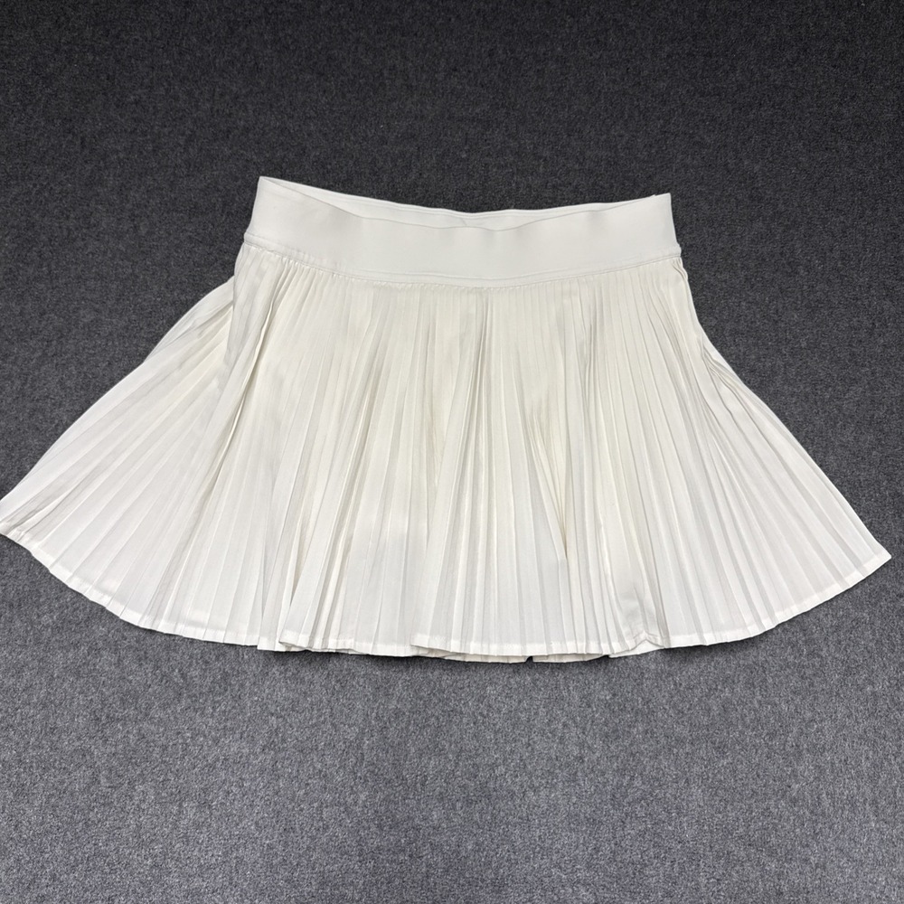 Lululemon Tiered Pleats Tennis Skirt Sz 4 White High Rise Skorts Athletic Shorts